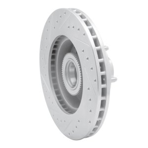 Dodge Ram 1500 Van Brake Rotor (1) - Front Right - R1 Concepts - Drilled & Slotted - Silver - 2003